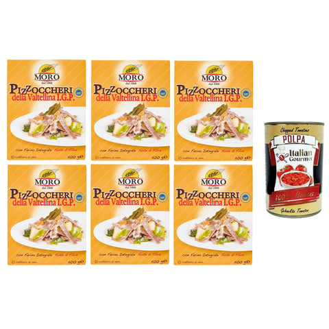 Moro dal 1868 Pizzoccheri della Valtellina I.G.P. Mit Vollkornmehl, Ballaststoffquelle 6x500g Original italienisch Zutat