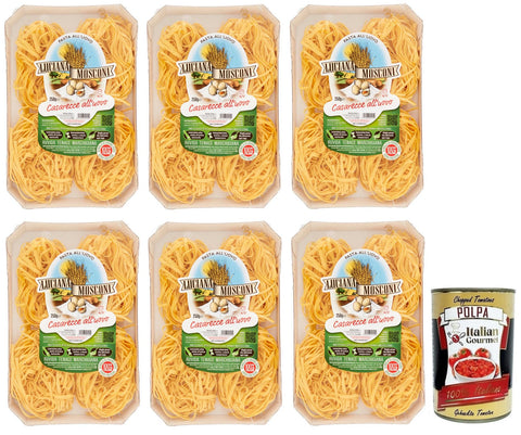 Mosconi Luciana Mosconi Pasta Casarecce all'Uovo Eiernudeln 100% Hartweizengrieß Packung mit 6x 250g italienisch Original