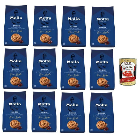 Motta Brot & Backwaren Motta Danese Con farcitura di frutti rossi e uvetta Mit roter Frucht und Rosinenfüllung 12x270 gr italienisch Original 8032804040014