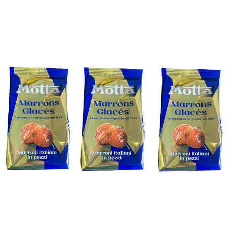 Motta Marrons Glacés in pezzi Kastanien Süßlich 100% Italian in Stücken Beutel 3x 200g italienisch Original