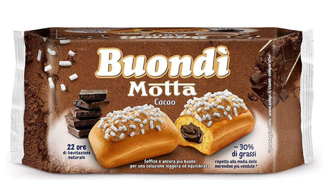 Motta Buondì Cacao gebackener Kuchen mit Kakaofüllung abgepackte Snacks ( 6 x 43 g ) 258 g 30% von Fetten leichtes Frühstück italienisch Original