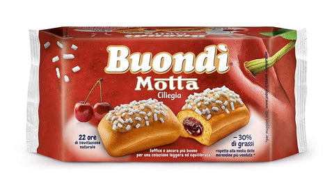 Motta Kekse 6x Motta Buondì Ciliegia gebackener Kuchen mit Kirschfüllung abgepackte Snacks ( 6 x 43g ) 258g -30% von Fetten leichtes Frühstück 8014037008108