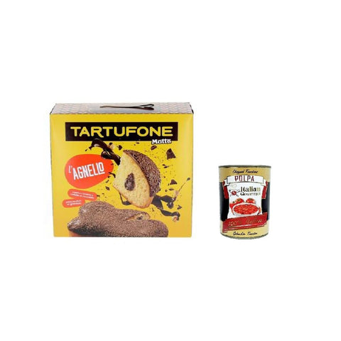 Motta Schokoladenkuchen Motta Tartufone L'Agnello Gianduja Creme, Zartbitterkuvertüre und Milchschokoladenstreusel 650 gr italienisch Original 8032804040014