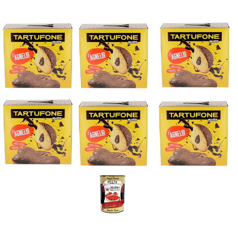 Motta Schokoladenkuchen Motta Tartufone L'Agnello Gianduja-Creme, Zartbitterkuvertüre und Milchschokoladenstreusel 6x650gr Original italienisch inkl. Italian Gourmet Polpa 400g 8032804040014