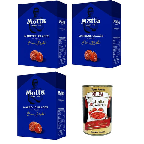 Motta Süßigkeiten & Knabbereien Motta Marron Glacès In pezzi astuccio Marron Glacès In Stücken Karton 3x350 g italienisch Original Pastasauce + kostenlos polpa 400 g 8034097876639