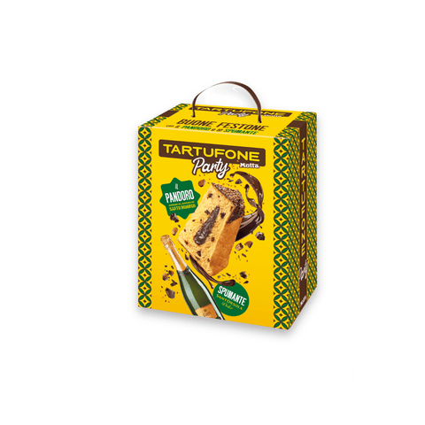 Motta Weihnachtssüßigkeiten Motta Tartufone Party box Il Pandoro e spumante Pandoro und Sekt 800g + 75 cl