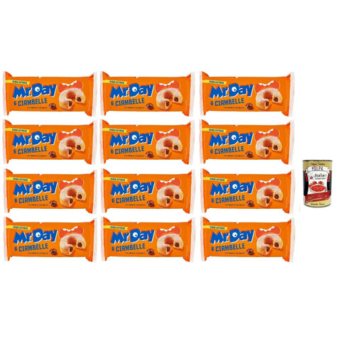 Mr.Day Ciambella Cioccolato Snack Kuchen & Backwaren Mr.Day Ciambella Cioccolato Ciambella con ripieno di crema al cioccolato senza lattosio, Donut mit Schokoladencremefüllung, kuchen laktosefrei 12x 300g Original italienisch inkl. Italian Gourmet Polpa 400g 8032804040014