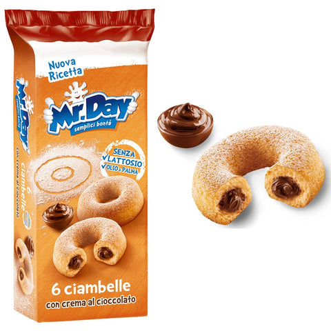 MR.DAY Vicenzi Mr. day Ciambelle Donuts mit Schokolade Schoko Kuchen brioche 300g italienisch Original