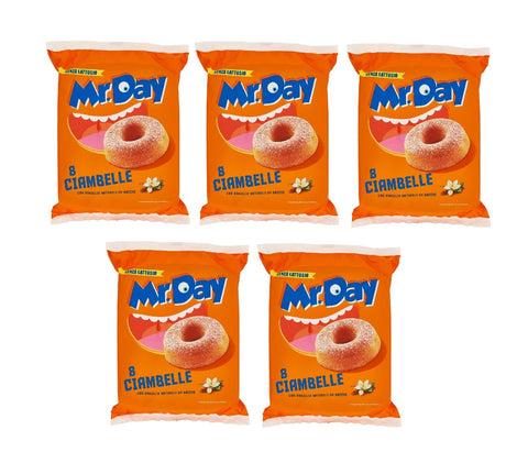 MR. DAY Snack Kuchen & Backwaren 5x MHD 05/06/2026 MR. DAY Mr.Day Ciambelle mit natürlicher Vanille aus Beeren, laktosefreier und palmölfreier Snack 320gr 8033102690727