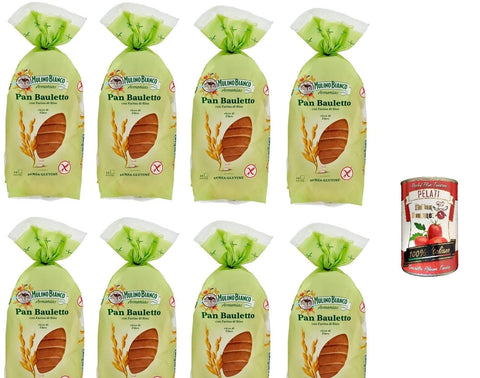 Mulino Bianco Abgepackte Gebäckstücke 8x Mulino Bianco Armonia Pan Bauletto Glutenfreies Brot mit Reismehl und Sonnenblumenöl 300 g italienisch Original 8076809579377