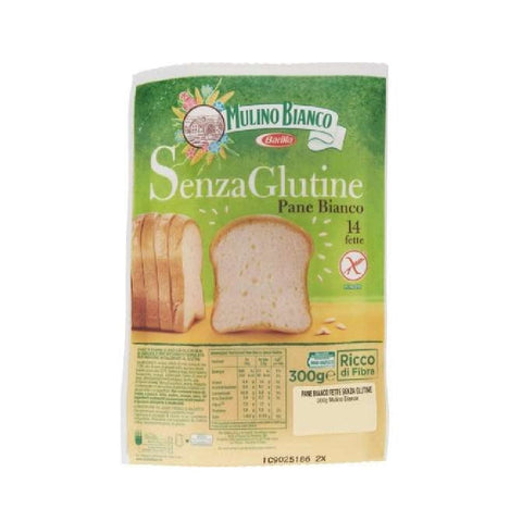 Mulino Bianco Brot 4x Mulino Bianco pane bianco senza glutine Glutenfreie Weißbrotscheiben 300g 8076809571579