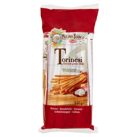 Mulino Bianco Brot- & Käsestangen Mulino Bianco Grissini Torinesi Croccanti Ristorante italian breadsticks 350 g italienisch Original Snack 8076809547451