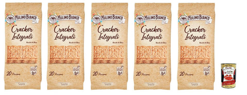 Mulino Bianco Cracker Integrali,Cracker mit 100% Vollkornmehl und Sauerteig Vollkorncracker Snack 500 g Packung italienisch Original