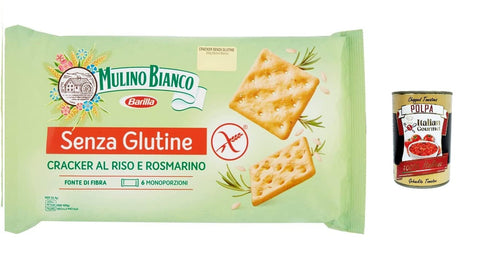 Mulino Bianco 6s Mulino Bianco Glutenfreie Cracker crackers mit Reis und Rosmarin Ballaststoffquelle frei von Palmöl 200-g-Packung mit 6 praktischen