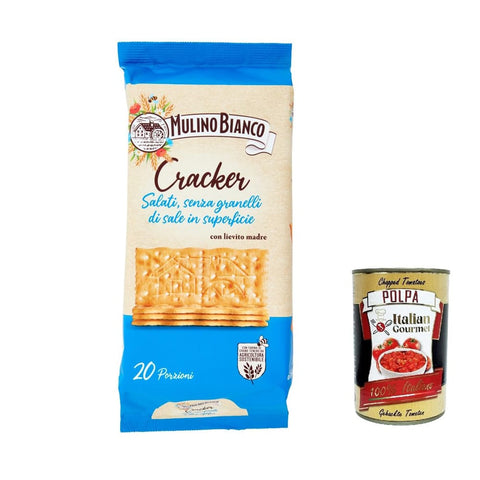 Mulino Bianco Crackers Mulino Bianco Barilla Crackers Cracker non salati mit reduziertem Salzgehalt herzhafter kekse aus 500 g 12x italienisch Original + kostenlos polpa 400 g 8076809516648