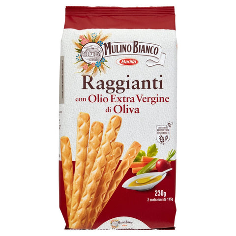 Mulino Bianco grissini Mulino Bianco Raggianti Grissini mit nativem Olivenöl extra und nachhaltigem Mehl, 230g 8076809527569