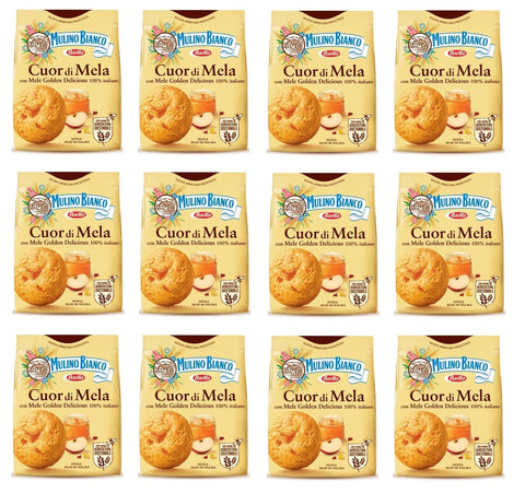 Mulino Bianco Cuor di Mela Butterkekse mit Apfelmarmelade Kekse 12x300g Original italienisch