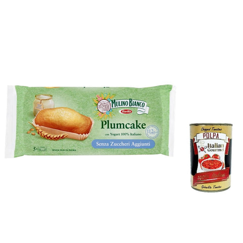 Mulino Bianco Kekse 12x Mulino Bianco Plumcake kuchen ohne Zuckerzusatz Snack italienischer Joghurt 5 Stück 155 g Original Gebäck + kostenlos polpa 400 g 8076809574303
