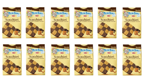 Mulino Bianco Scacchieri Kekse Doppelter Mürbeteig mit Karamell und Schokolade 300 g italienisch Original