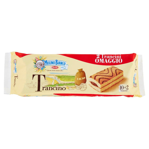 Mulino Bianco Trancino Biskuit Kuchen Snack mit fettarmer Kakaocreme 12x396g Original italienisch Kekse