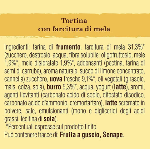 Mulino Bianco Kekse 16x Mulino Bianco Tartelle Cuor di Mela, Törtchen mit 100% italienischen Äpfeln, Biskuit und Mürbeteig, ohne Palmöl und ohne Konservierungsstoffe, 288g + Italian Gourmet polpa 400g 8076809581394