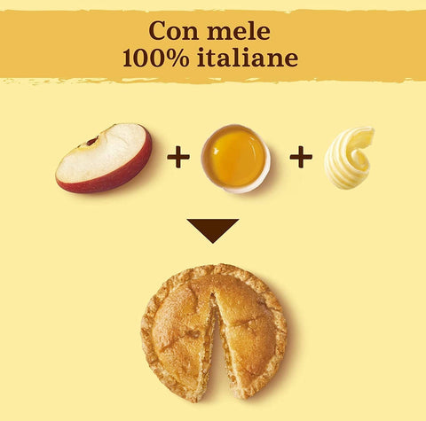 Mulino Bianco Kekse 16x Mulino Bianco Tartelle Cuor di Mela, Törtchen mit 100% italienischen Äpfeln, Biskuit und Mürbeteig, ohne Palmöl und ohne Konservierungsstoffe, 288g + Italian Gourmet polpa 400g 8076809581394