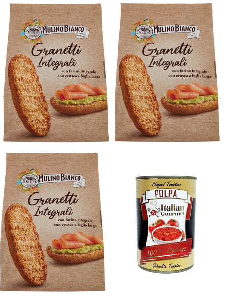 Mulino Bianco Crostini Granetti integrali Vollkorn Croutons, reich an Ballaststoffen Snack, 280 g italienisch Original