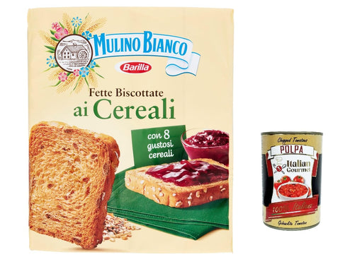 Mulino Bianco Kekse 3x Mulino Bianco Fette biscottate ai cereali 315g Getreide Zwieback Kekse + Italian Gourmet polpa 400g 8076809519984