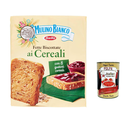 Mulino Bianco Fette biscottate ai cereali Getreide Zwieback Kekse 315 g 3x italienisch Original + kostenlos polpa 400 g