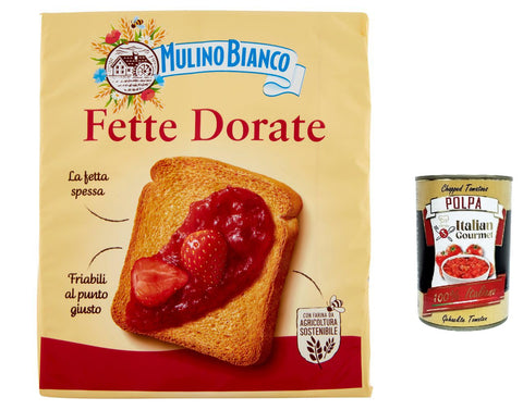 Mulino Bianco Fette biscottate Le Dorate Zwieback Kekse 315 g 3x italienisch Original + gratis polpa 400 g
