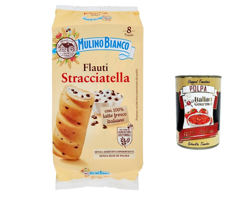 Mulino Bianco Flauti Stracciatella Kuchen Snack mit 100 % frischer italienischer Milch 280 g italienisch Original
