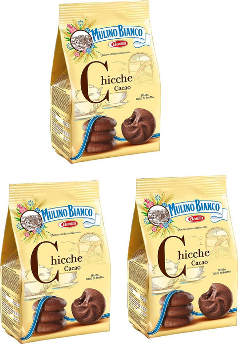 Mulino Bianco Kekse mit Schokolade Kakao Chicche cookies cocoa Kuchen 3x200g Original italienisch