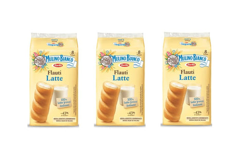 Mulino Bianco Kekse 3x Mulino Bianco Kuchen mit Latte Milch Flauti 8x 35g kekse riegel milk snack 8076809040464