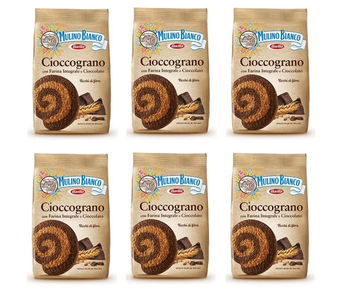 Mulino Bianco Kekse 6x Mulino Bianco Cioccograno Vollkorn kekse mit schokolade 350g biscuits kuchen 8076809573757