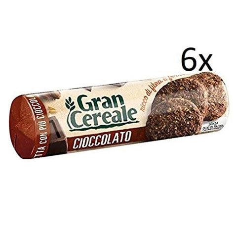 Mulino Bianco Kekse 6x Mulino bianco Gran Cereale Schokolade Fasern kekse Multi Cerealien 230g 8076809522533