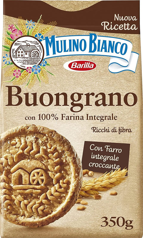 Mulino Bianco Kekse 6x Mulino Bianco kekse Buongrano 100% Vollkorn 350g biscuits cookies kuchen 8076809571487