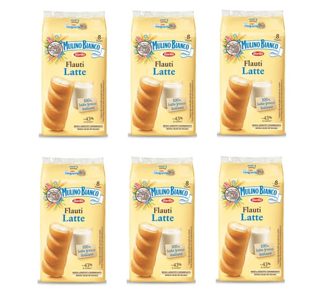 Mulino Bianco Kuchen mit Latte Milch Flauti kekse riegel milk snack 8x 35g italienisch Original