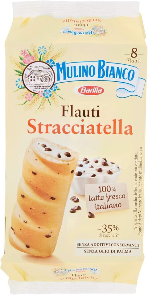 Mulino Bianco Kuchen mit Stracciatella Flauti 8x 35g kekse riegel snack 6x Original italienisch