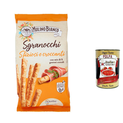 Mulino Bianco Sgranocchi Grissini con 8 Cereali e Sesamo con Farina Sostenibile 210 g Kekse italienisch Original