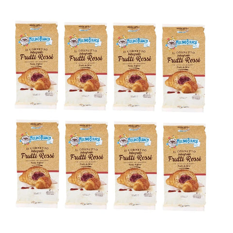 Mulino Bianco Kekse 8x Mulino Bianco Cornetti Integrali frutti rossi Kuchen roten Früchte Vollkorn Original italienisch 300gr 8076809575232