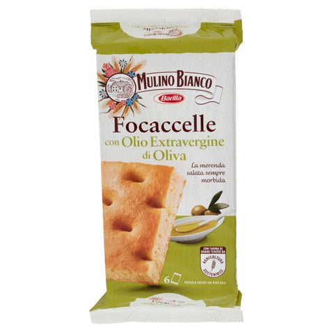 Mulino Bianco Kekse 9x Mulino Bianco Focaccelle mit Olivenöl, 198g + Italian gourmet polpa 400g 8076809546478