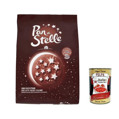 Mulino Bianco Kekse Mulino Bianco Biscotti Pan di stelle 700g Italien kekse biscuits cookies kuchen 3x Original italienisch inkl. Italian Gourmet Polpa 400g 8076809580755