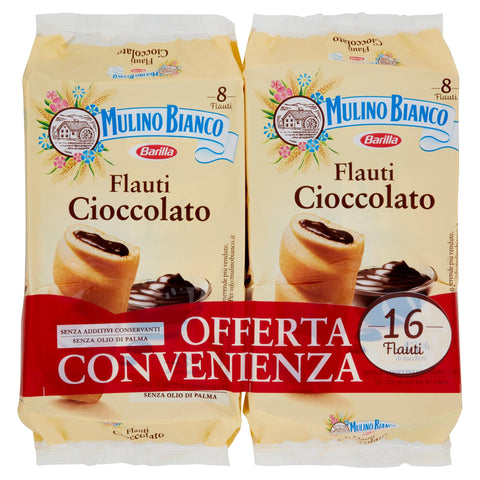 Mulino Bianco flauti cioccolato pacco doppio x16 gr.560 1 Stk Original italienisch Kekse