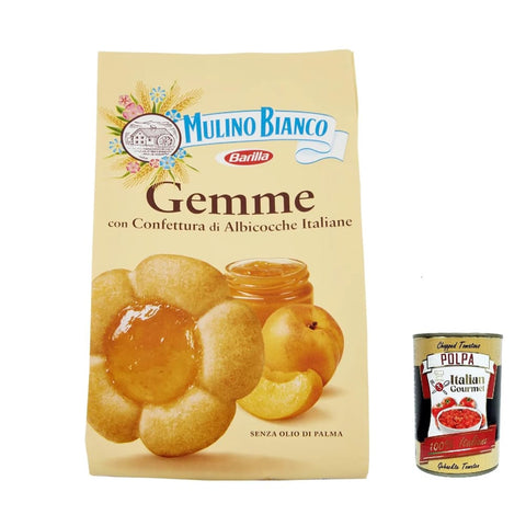 Mulino Bianco Kekse Mulino Bianco Gemme Albicocca, Aprikosen Kekse biskuits cookies kuchen mit Aprikosenmarmelade 200 g italienisch Original 8076809529976