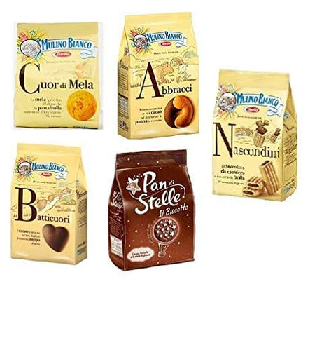 Mulino Bianco Kekse testpaket 5x 330G Nascondini Batticuori Pan di stelle Original italienisch