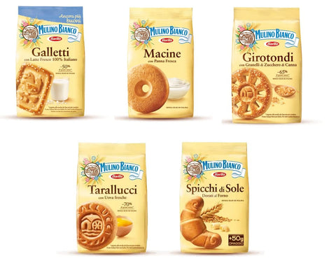 Mulino Bianco Kekse Mulino Bianco Kekse testpaket 5x350G Girotondi Macine Galletti Spicchi di sole 8076809540629