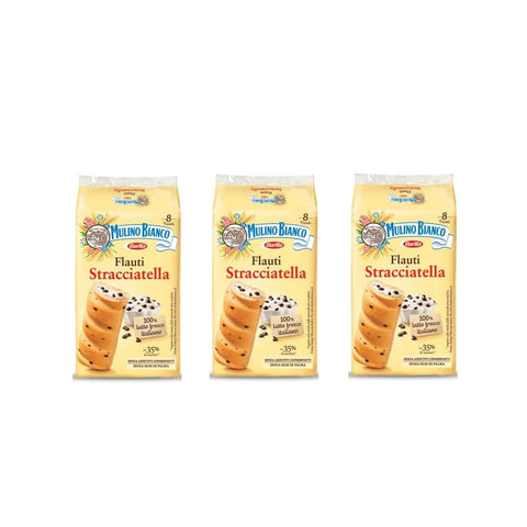 Mulino Bianco Kekse Mulino Bianco Kuchen mit Stracciatella Flauti kekse riegel 8x35 g 3x italienisch Original 8076809571517