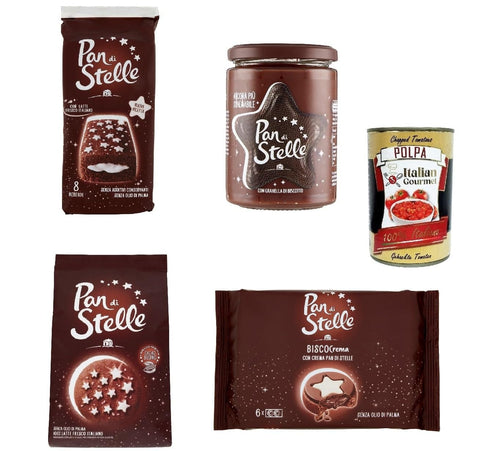 Mulino Bianco Pan di Stelle Testset 4 st. Frühstück Haselnuss Streichfähige Creme, Kekse, Kuchen, Biscocrema italienisch Original