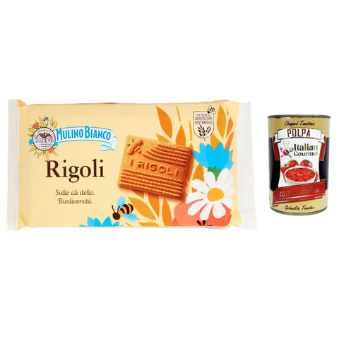 Mulino Bianco Kekse Mulino Bianco Rigoli Shortbread-Kekse mit 100 % italienischem Honig, 400 g 6x Original italienisch inkl. Italian Gourmet Polpa 400g 8076809506229