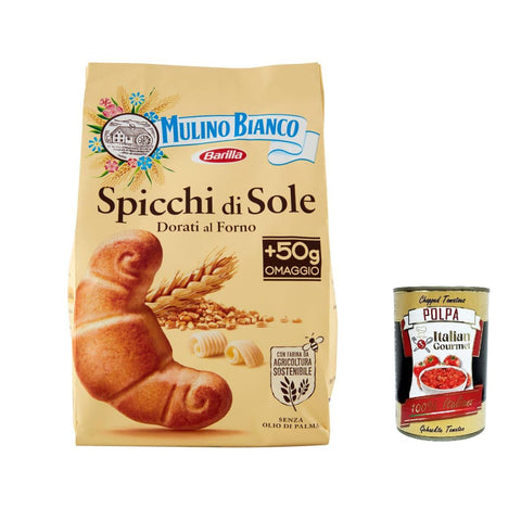 Mulino Bianco Kekse Mulino Bianco Spicchi Di Sole Kekse Golden gebackene 400 g 6x italienisch Original + kostenlos polpa 400 g 8076809505956